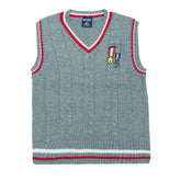 Sweater V-Neck-Sleeveless Grey Color | Little Darling
